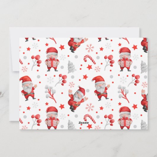 メリークリスマスファミリーフォトサンタクロース シーズンカード (裏面)