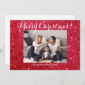 メリークリスマスファミリーフォトシンプル シーズンカード (正面/裏面)