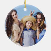 メリークリスマスファミリーフォトスターフィッシュ セラミックオーナメント (裏面)