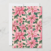 メリークリスマスファミリーフォトピンクポインセチア シーズンカード (裏面)