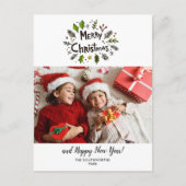 メリークリスマスファミリーフォトフェスティバル植物学 ポストカード (正面)