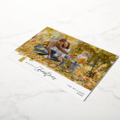 メリークリスマスファミリーフォトフォイルホリデーカード 箔シーズンカード (回転した状態)