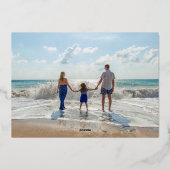 メリークリスマスファミリーフォトフォイルホリデーカード 箔シーズンカード (裏面)