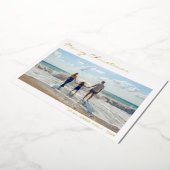 メリークリスマスファミリーフォトフォイルホリデーカード 箔シーズンカード (回転した状態)