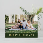 メリークリスマスファミリーフォトフォイルホリデーカード 箔シーズンカード (立ち正面)