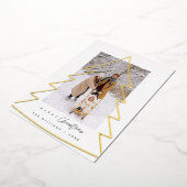 メリークリスマスファミリーフォトフォイルホリデーカード 箔シーズンカード (回転した状態)