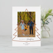 メリークリスマスファミリーフォトフォイルホリデーカード 箔シーズンカード (立ち正面)