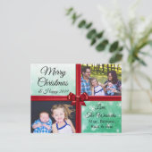 メリークリスマスファミリーフォトブルゴーニュ弓 シーズンポストカード (スタンド正面)