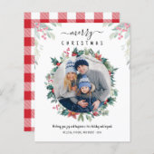 メリークリスマスファミリーフォトプレイドカード (正面/裏面)