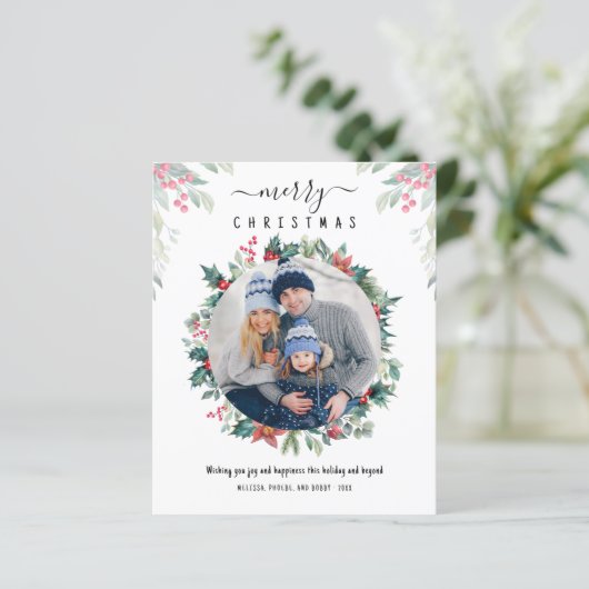 メリークリスマスファミリーフォトプレイドカード (スタンド正面)