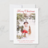 メリークリスマスファミリーフォトホリデーカード サンキューカード (正面)