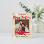 メリークリスマスファミリーフォトホリデーカード シーズンカード (スタンド正面)