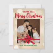 メリークリスマスファミリーフォトホリデーカード シーズンカード (正面)