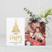 メリークリスマスファミリーフォトホリデーカード シーズンカード (スタンド正面)