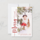 メリークリスマスファミリーフォトホリデーカード 招待状 (正面)