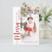 メリークリスマスファミリーフォトホリデーカード 招待状 (スタンド正面)