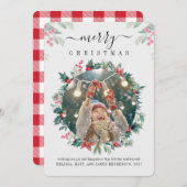 メリークリスマスファミリーフォトミストレトーベリー シーズンカード (正面/裏面)