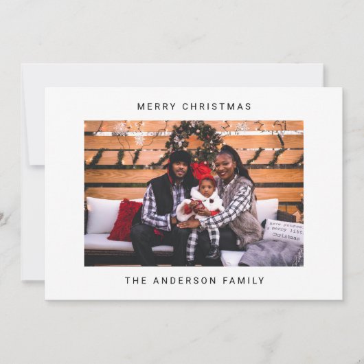メリークリスマスファミリーフォトミニマル主義者 シーズンカード (正面)