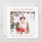 メリークリスマスファミリーフォトミニマル主義者 | シーズンカード (正面)