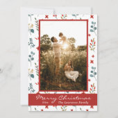 メリークリスマスファミリーフォトユーカリプタスベリー シーズンカード (正面)