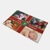 メリークリスマスファミリーフォトレッドグリーンモノグラム ドアマット (アングル)