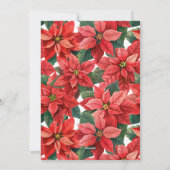 メリークリスマスファミリーフォトレッドポインセチア花 シーズンカード (裏面)