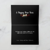 メリークリスマスファミリーフォト金ゴールド幾何学模様 シーズンカード (内部)