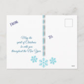 メリークリスマスファミリーフォト雪だるまはがき シーズンポストカード (裏面)