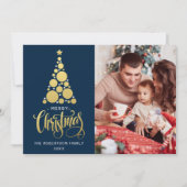 メリークリスマスファミリーフォト魔法ホリデーカード シーズンカード (正面)