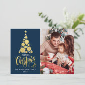 メリークリスマスファミリーフォト魔法ホリデーカード シーズンカード (スタンド正面)