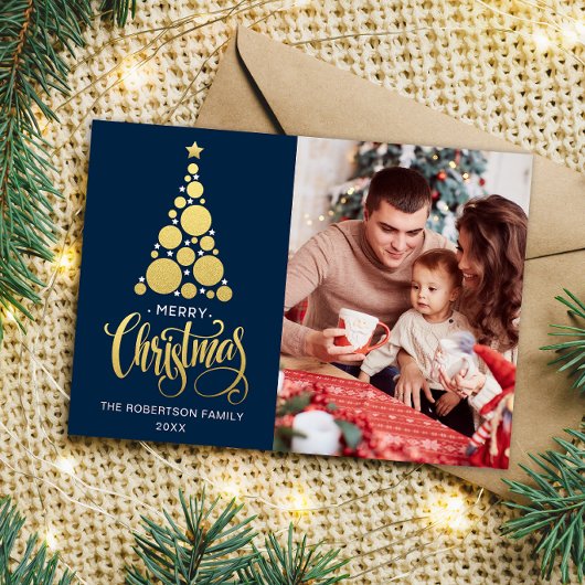 メリークリスマスファミリーフォト魔法ホリデーカード シーズンカード