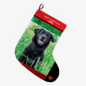 メリークリスマスファミリーペット写真 ラージクリスマスストッキング (正面 (吊り時))