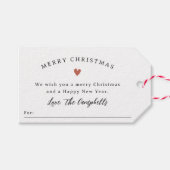 メリークリスマスファミリーメッセージ&ボホハート ギフトタグ (正面(横))