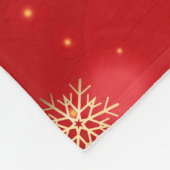 メリークリスマスファミリーモダンハートコラージュ フリースブランケット (角)