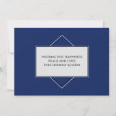 メリークリスマスファミリーモダンフォトブスタイリッシュルー カード (裏面)