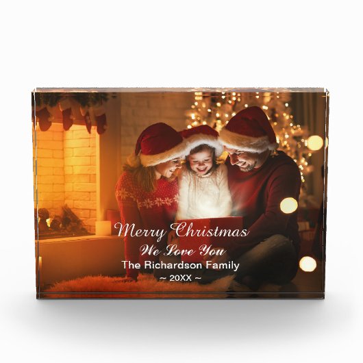 メリークリスマスファミリーラブカスタム フォトブロック (正面)