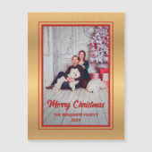 メリークリスマスファミリー写真カスタム磁気カード (正面)