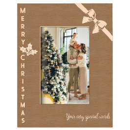 メリークリスマスファミリー写真カスタム レーザー彫刻フレーム