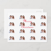 メリークリスマスファミリー写真テンプレートトレンディーかわいい ポストカード (正面/裏面)