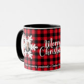 メリークリスマスファミリー写真名パーソナライズされた赤 マグカップ (正面左)