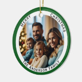 メリークリスマスファミリー写真名前をカスタムする セラミックオーナメント (左)