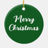 メリークリスマスファミリー写真名前をカスタムする セラミックオーナメント (裏面)