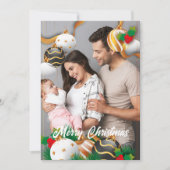 メリークリスマスファミリー写真甘くて幸せなカード シーズンカード (正面)