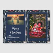 メリークリスマスファミリー写真磁気カード (正面)
