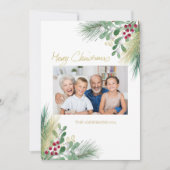 メリークリスマスファミリー写真緑 シーズンカード (正面)