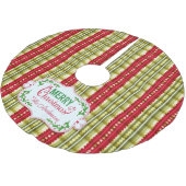 メリークリスマスファミリー名パタエレガントーン ブラッシュドポリエステルツリースカート (アングル)