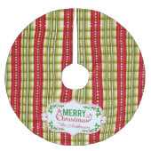 メリークリスマスファミリー名パタエレガントーン ブラッシュドポリエステルツリースカート (正面)