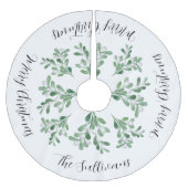 メリークリスマスファミリー名ミスタントー ブラッシュドポリエステルツリースカート (正面)