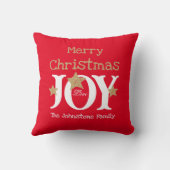 メリークリスマスファミリー名台本ジョイ赤 クッション (裏面)