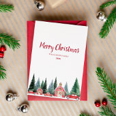 メリークリスマスファミリー名折り畳みホリデーカード シーズンカード